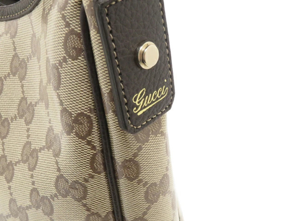 Gucci GG Crystal Abbey Hobo Bag Beige Cream Dark Brown - Picture 3 of 9